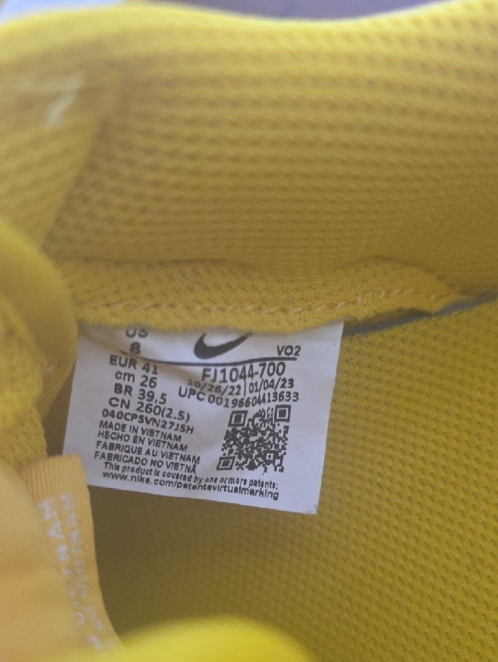 Nike Air Force 1's Mens Size 8/womens 9.5 Bright Yellow Low-Top Sneakers NO BOX - Picture 4 of 9